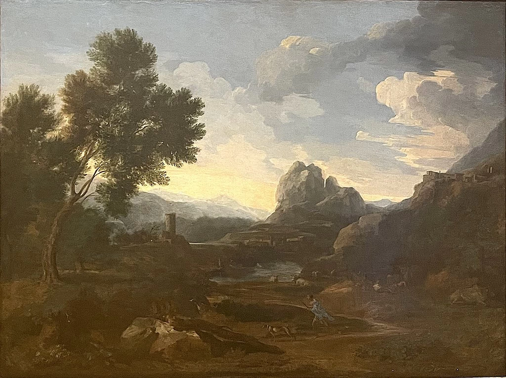 Gaspard Dughet - 239, Paesaggio con cacciatori, Museo Grand Siècle, Saint, Cloud